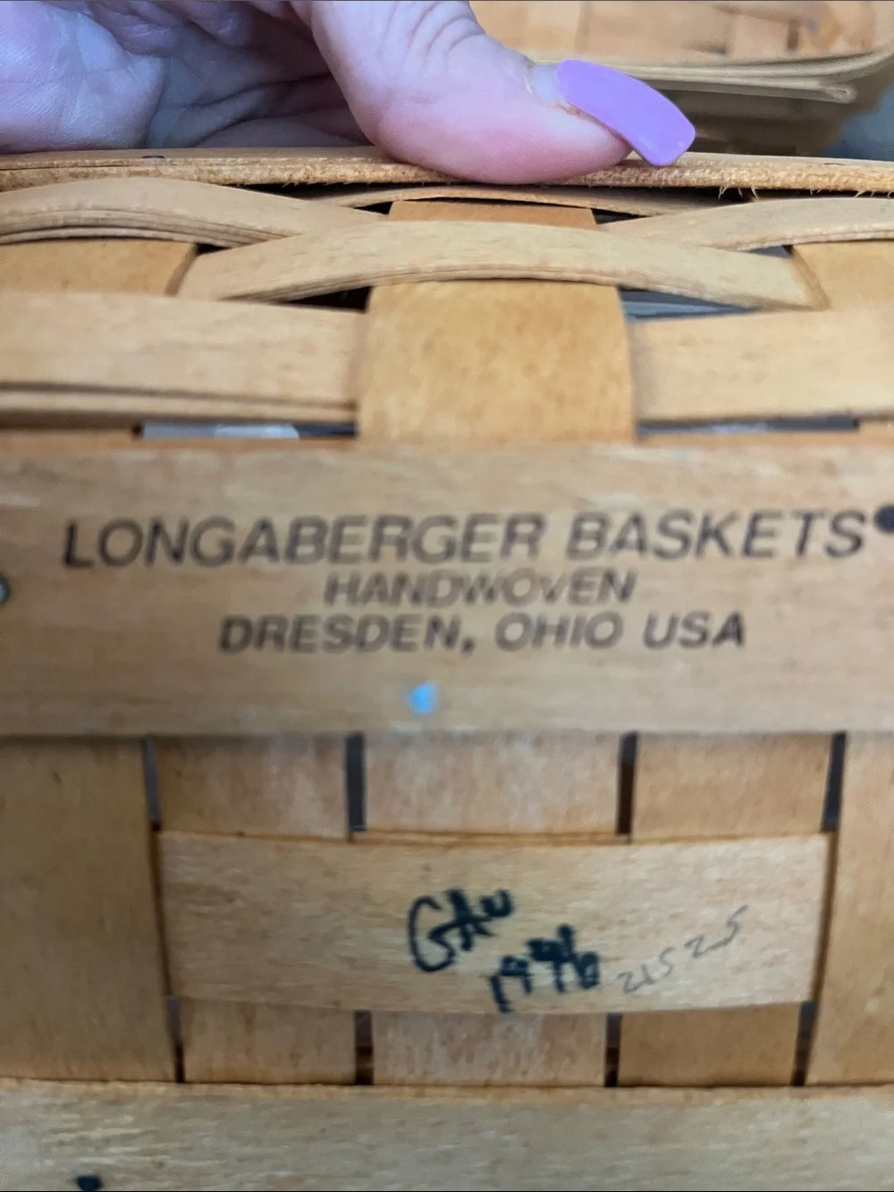 Longaberger 1995-1996 Set of two Woven Wood Handle Basket Set in Natural Brown